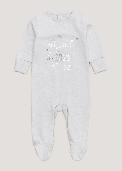 Baby Grey Born in 2023 Sleepsuit (Tiny Baby-18mths) - Tiny Baby Image 1