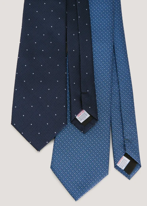 Taylor & Wright 2 Pack Navy & Blue Ties - One Size Image 2
