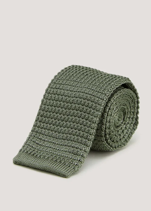 Taylor & Wright Olive Knitted Tie - One Size Image 1