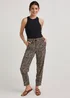 Black Print Tapered Trousers - Size 8 Image 1