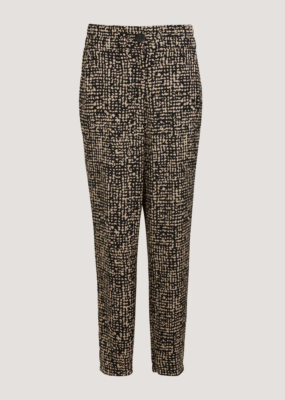 Black Print Tapered Trousers - Size 8 Image 2