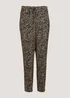 Black Print Tapered Trousers - Size 8 Image 2