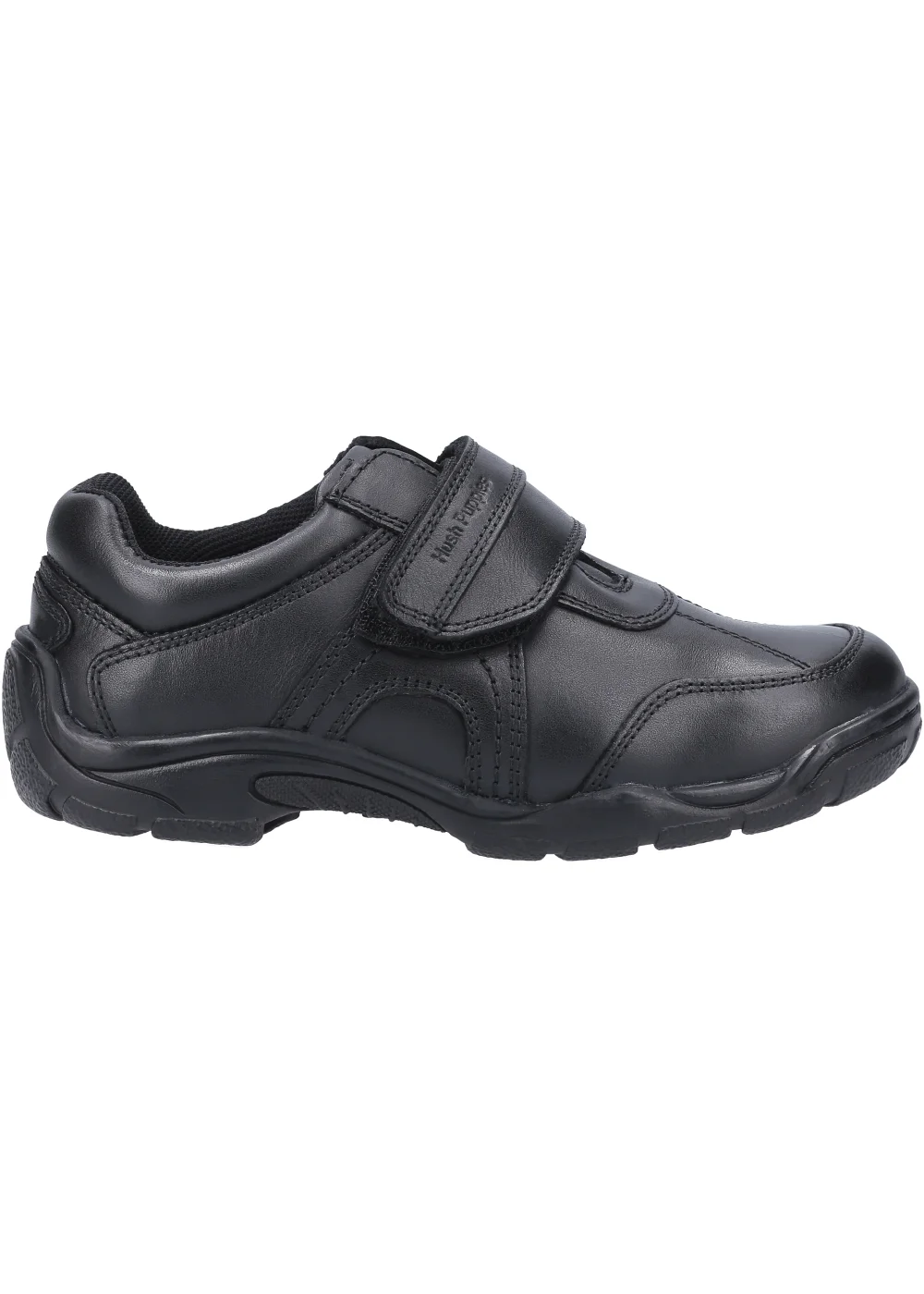 Boys Hush Puppies Arlo Junior Black School Shoes (Younger 10-Older 2) - Size 10 Infants Image 1