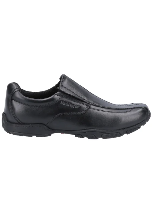 Boys Hush Puppies Elijah Black School Shoes (Older 3-6) - Size 4 Image 1