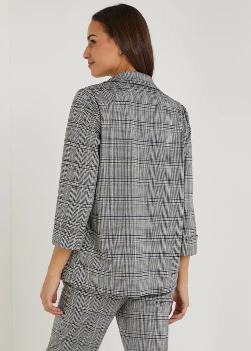 Grey Check Ponte Blazer - 8 Image 5