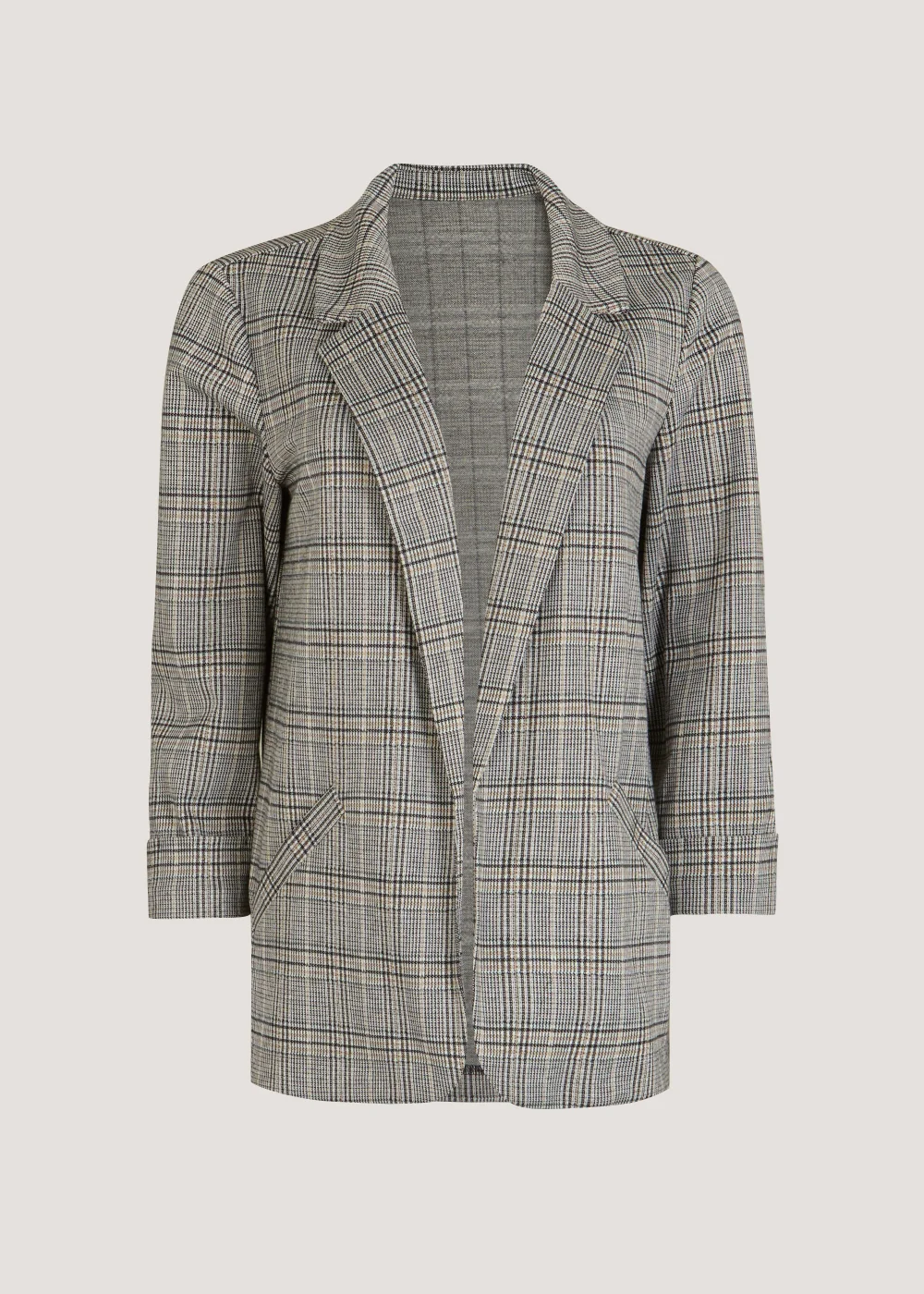 Grey Check Ponte Blazer - 8 Image 3