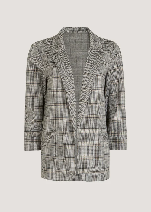 Grey Check Ponte Blazer - 8 Image 3