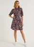 Multicoloured Floral Super Soft Mini Dress - 8 Image 1