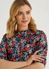 Multicoloured Floral Super Soft Mini Dress - 8 Image 2