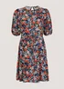 Multicoloured Floral Super Soft Mini Dress - 8 Image 3