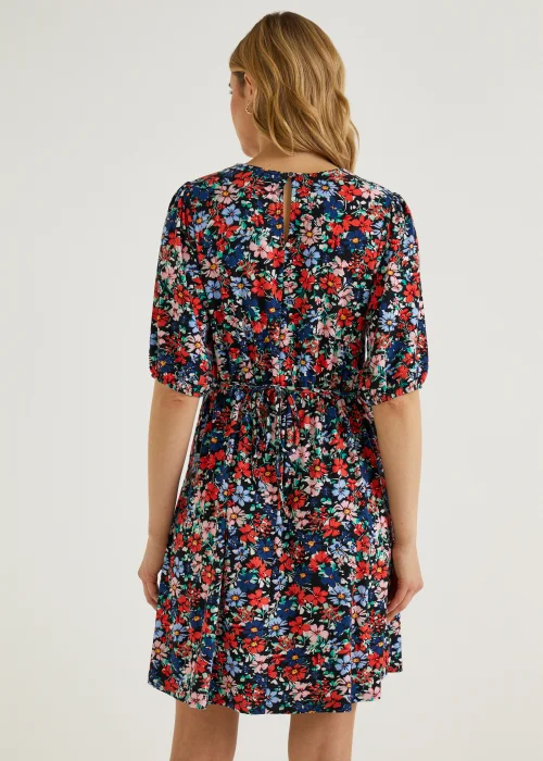 Multicoloured Floral Super Soft Mini Dress - 8 Image 4