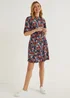 Multicoloured Floral Super Soft Mini Dress - 8 Image 5