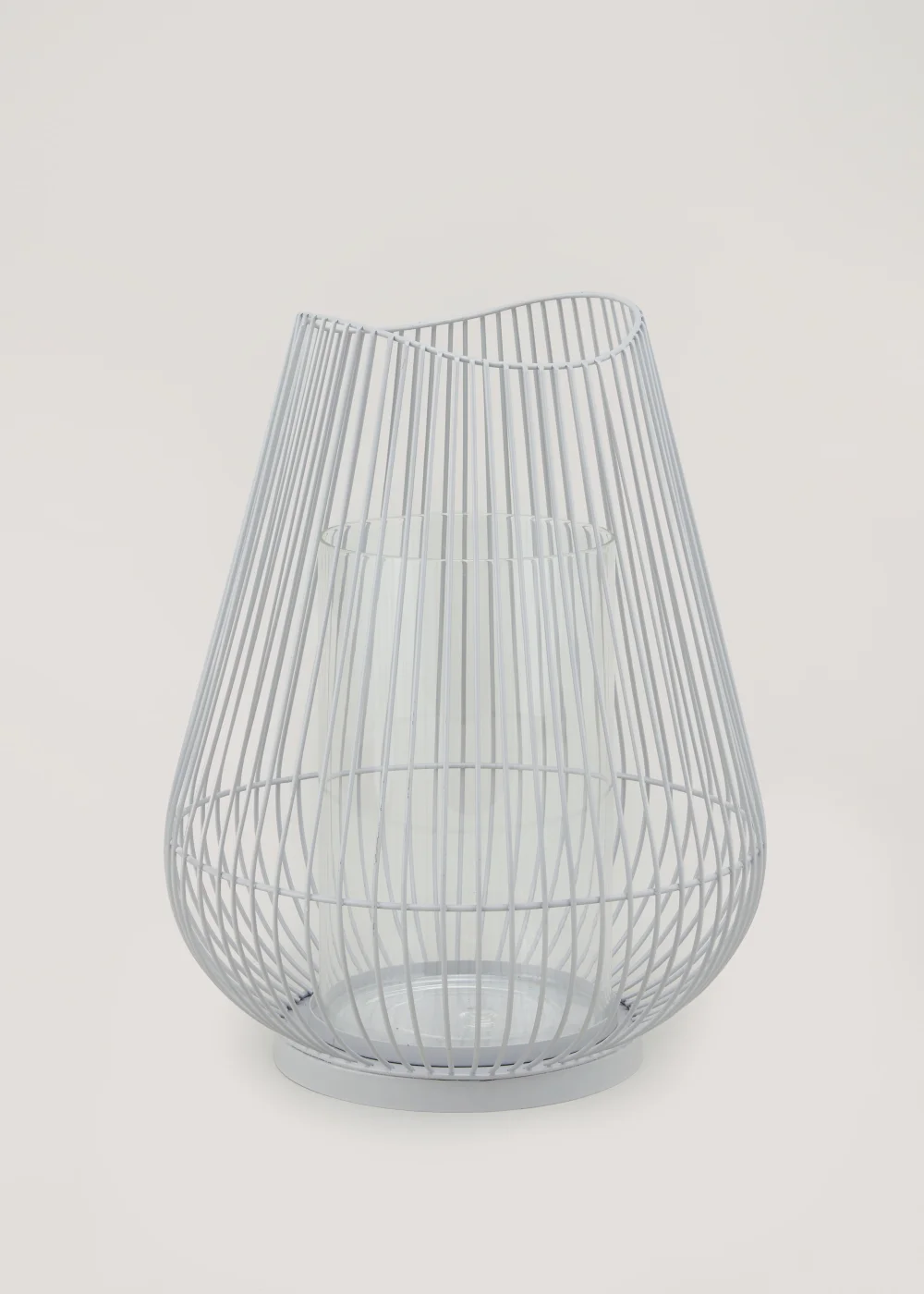 Grey Curve Wire Lantern (30cm x 14cm) Image 1