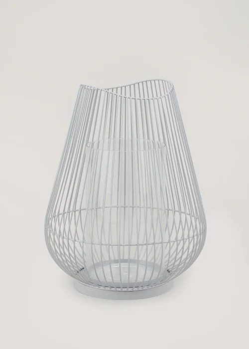 Grey Curve Wire Lantern (30cm x 14cm) Image 1