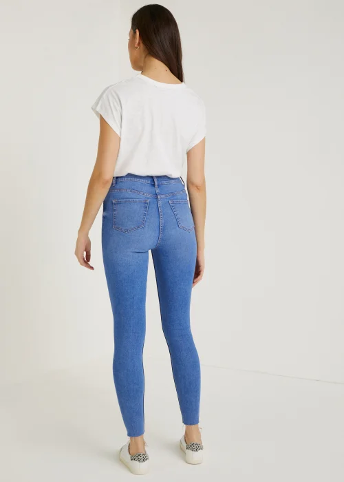 April Bright Blue Ripped Super Skinny Jeans - Size 08 29 leg Image 2