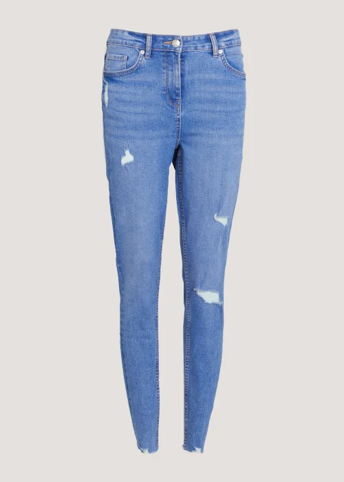April Bright Blue Ripped Super Skinny Jeans - Size 08 29 leg Image 4