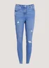 April Bright Blue Ripped Super Skinny Jeans - Size 08 29 leg Image 4