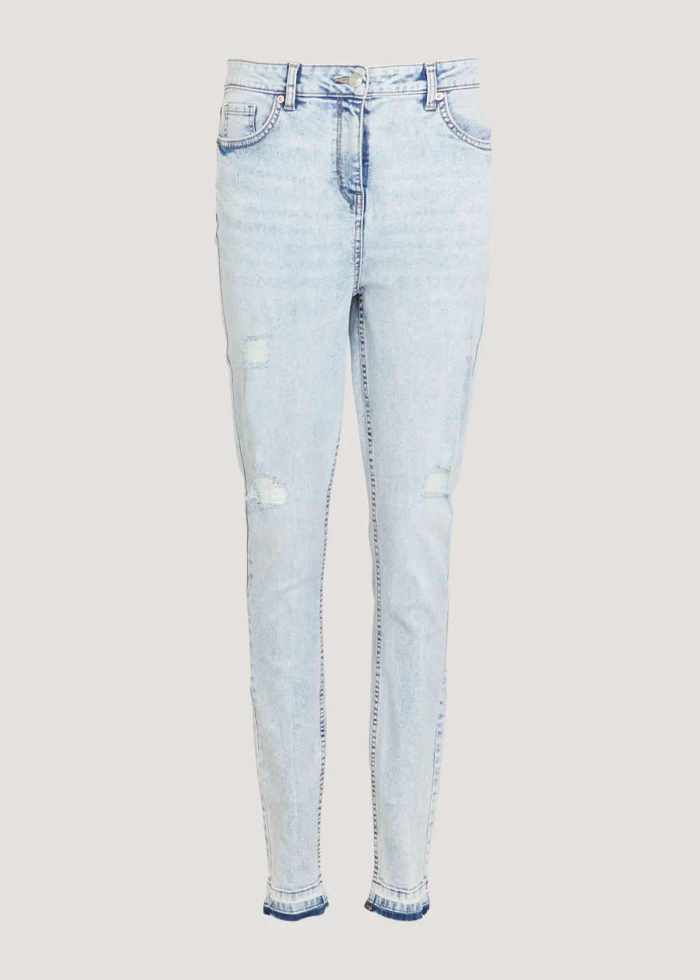 April Vintage Wash Ankle Grazer Ripped Super Skinny Jeans - Size 8 Image 5