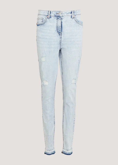 April Vintage Wash Ankle Grazer Ripped Super Skinny Jeans - Size 8 Image 5