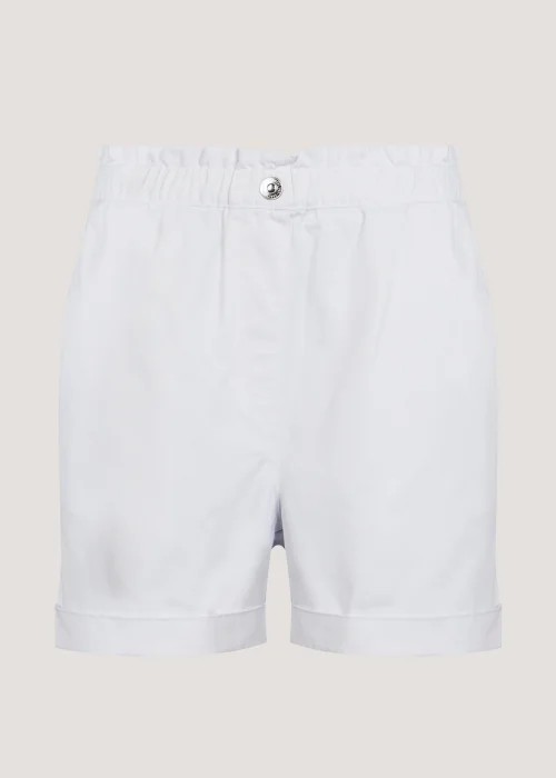 White Paperbag Denim Shorts - 8 Image 3
