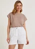 White Paperbag Denim Shorts - 8 Image 1