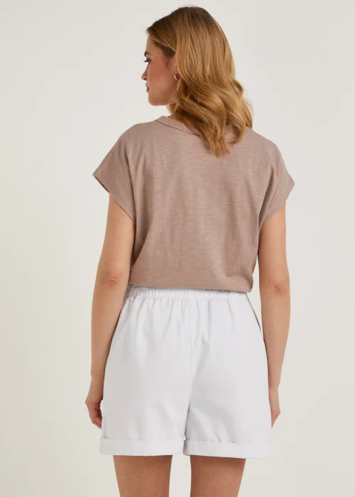 White Paperbag Denim Shorts - 8 Image 5