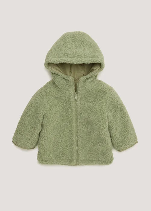 Boys Khaki Reversable Padded Borg Jacket (9mths-6yrs) - Age 18 - 23 Months Image 3