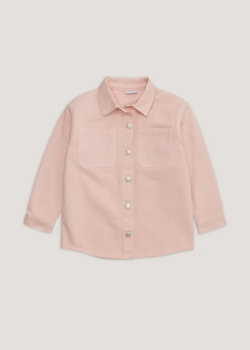 Girls Pink Denim Shacket (4-13yrs) - Age 4 Years Image 1