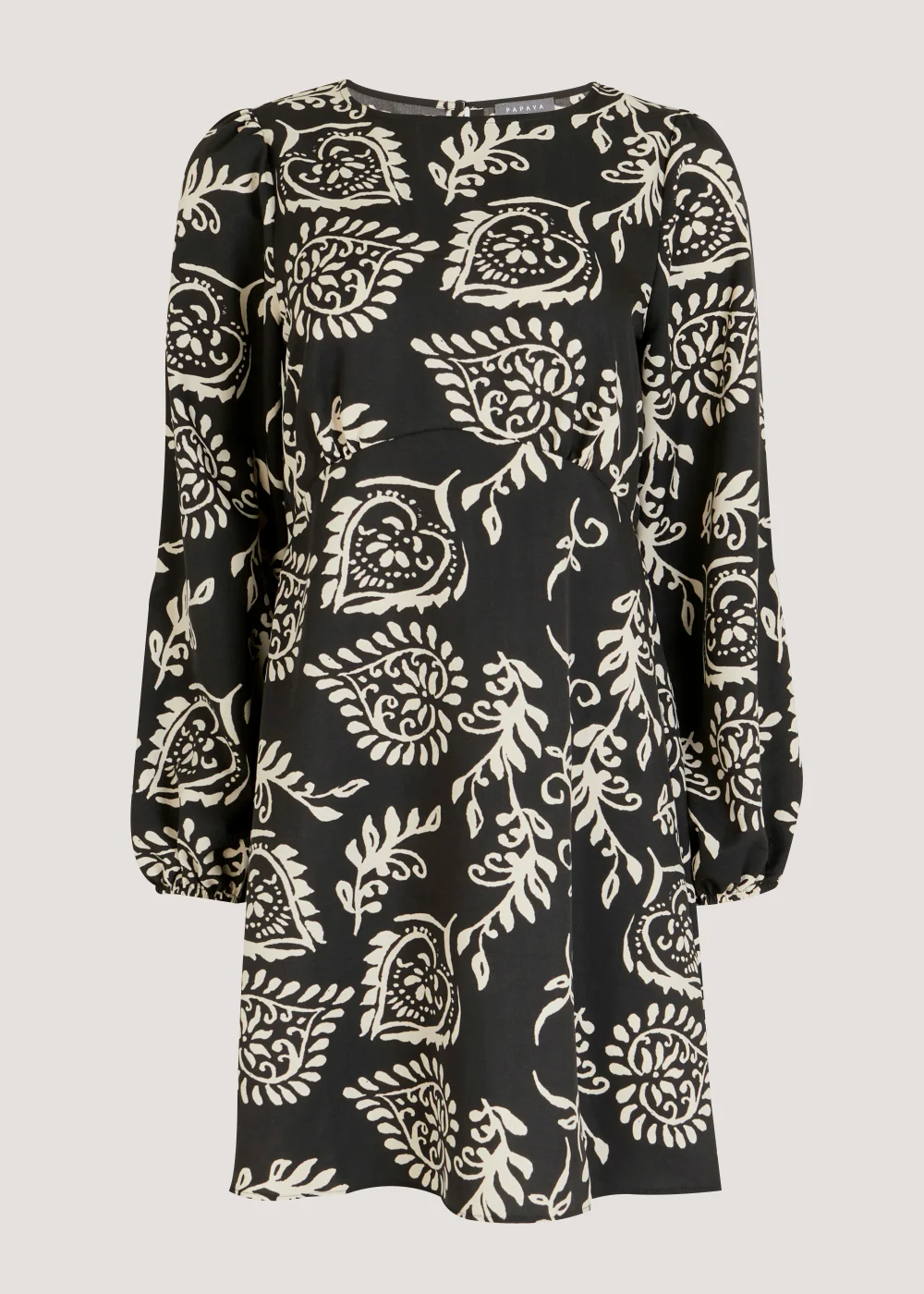 Black Folk Print Mini Dress - 8 Image 4