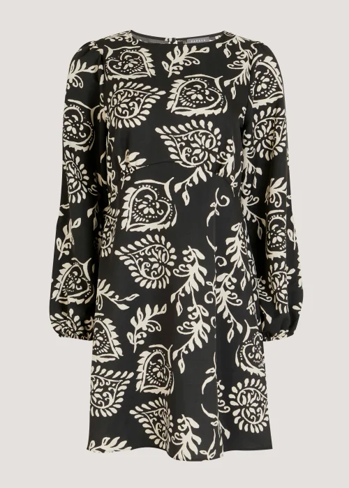 Black Folk Print Mini Dress - 8 Image 4