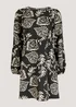 Black Folk Print Mini Dress - 8 Image 4