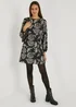 Black Folk Print Mini Dress - 8 Image 5