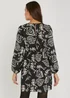 Black Folk Print Mini Dress - 8 Image 3