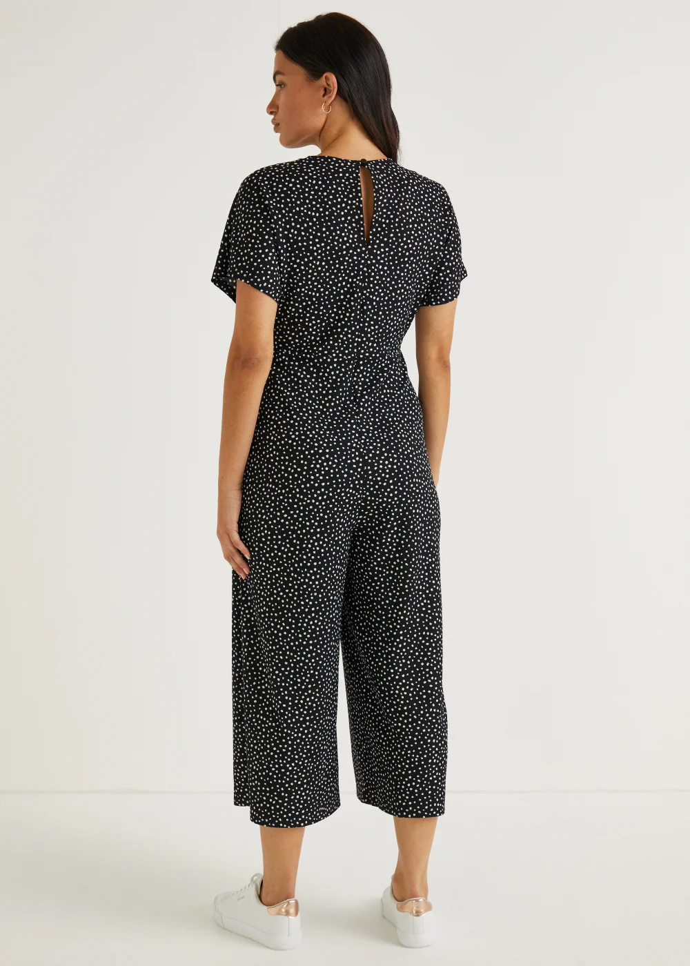 Black Spot Crinkle Jersey Jumpsuit - 8 Image 5