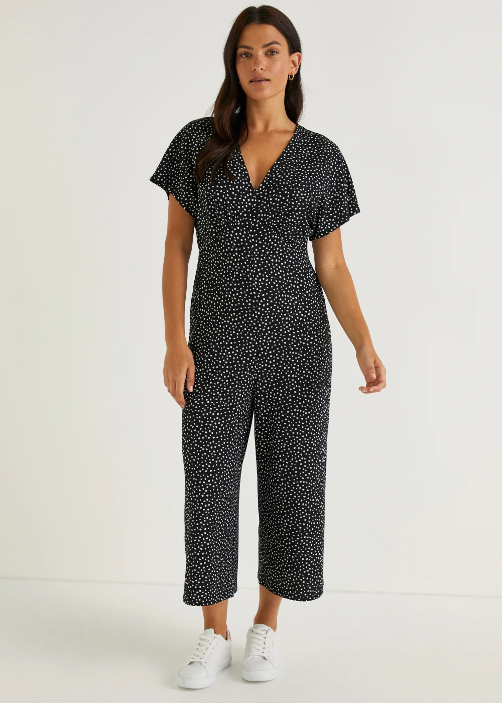 Black Spot Crinkle Jersey Jumpsuit - 8 Image 1