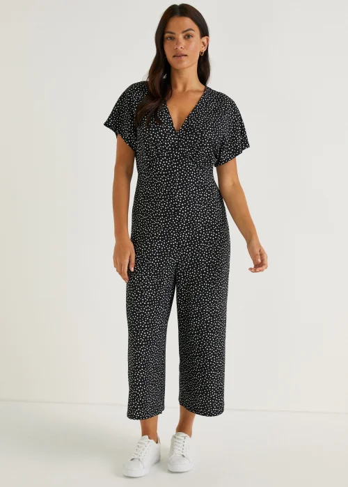 Black Spot Crinkle Jersey Jumpsuit - 8 Image 1