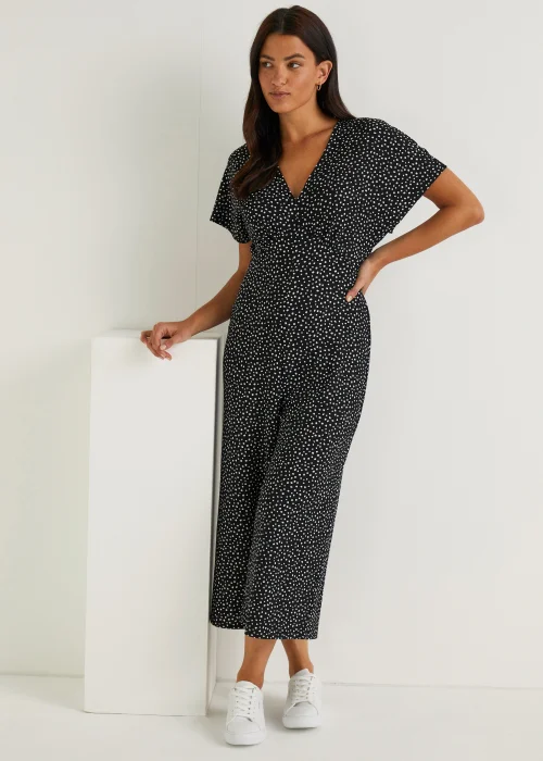 Black Spot Crinkle Jersey Jumpsuit - 8 Image 3