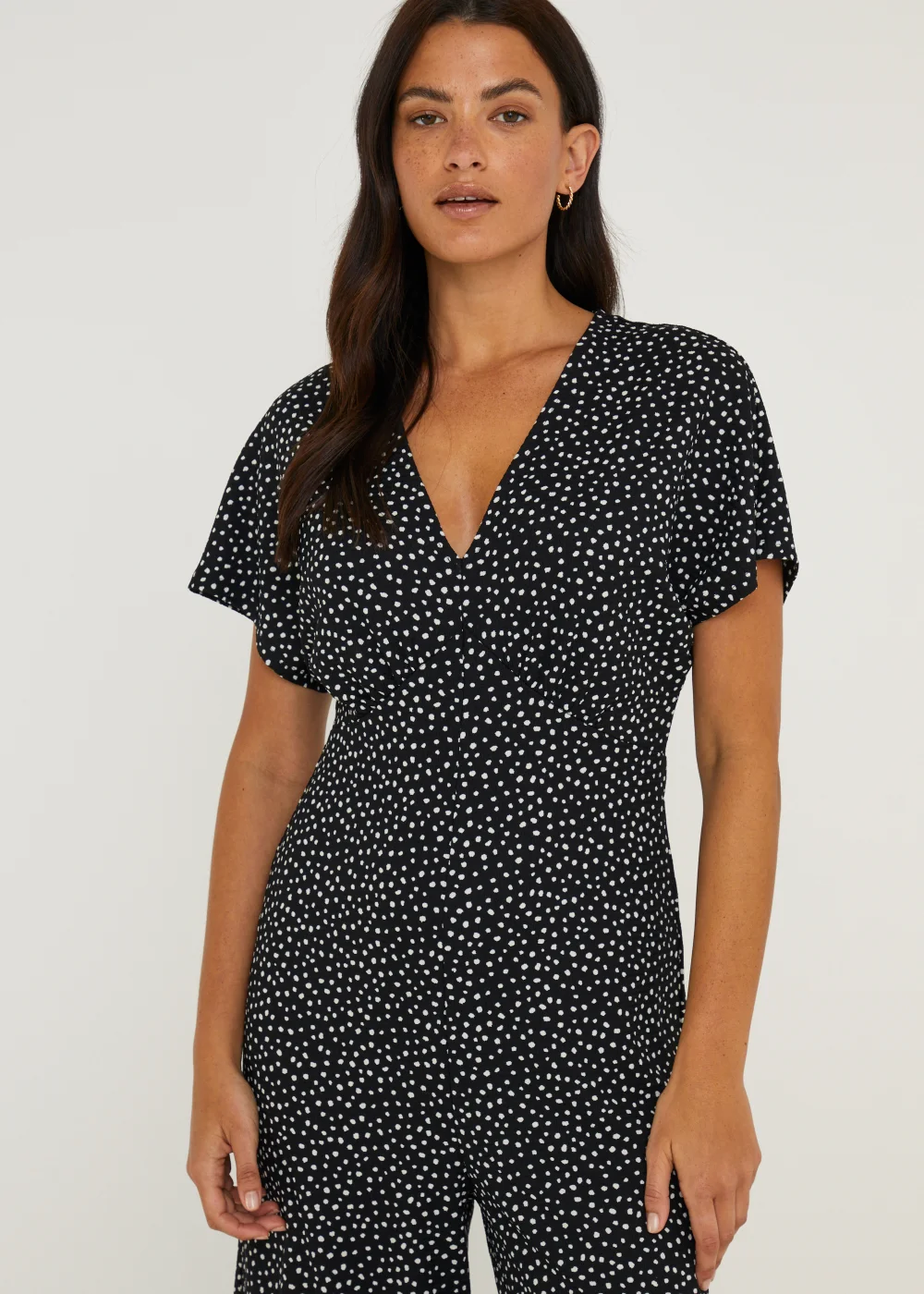 Black Spot Crinkle Jersey Jumpsuit - 8 Image 4