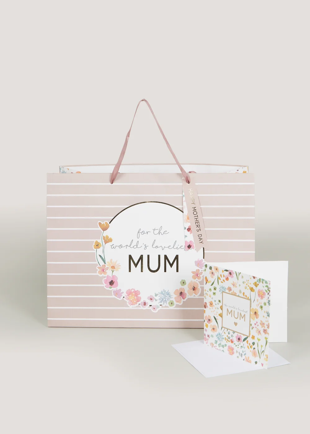 Pink Mum Gift Bag with Card & Tissue Paper Image 1