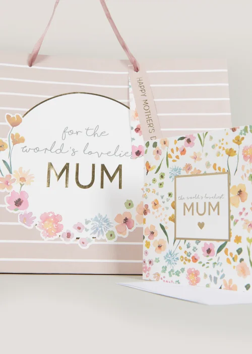 Pink Mum Gift Bag with Card & Tissue Paper Image 2