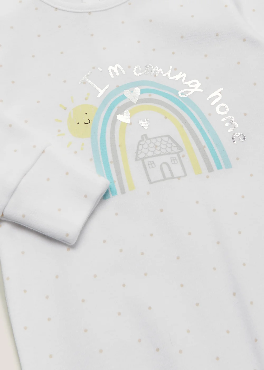 Baby White Coming Home Sleepsuit (Tiny Baby-18mths) - Tiny Baby Image 2
