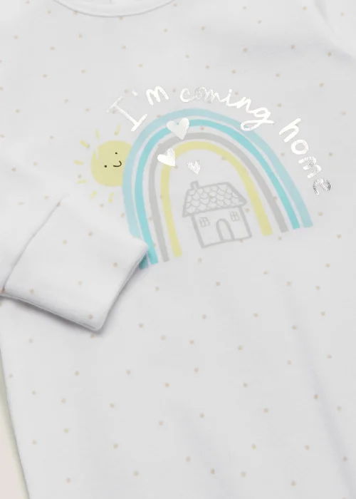 Baby White Coming Home Sleepsuit (Tiny Baby-18mths) - Tiny Baby Image 2