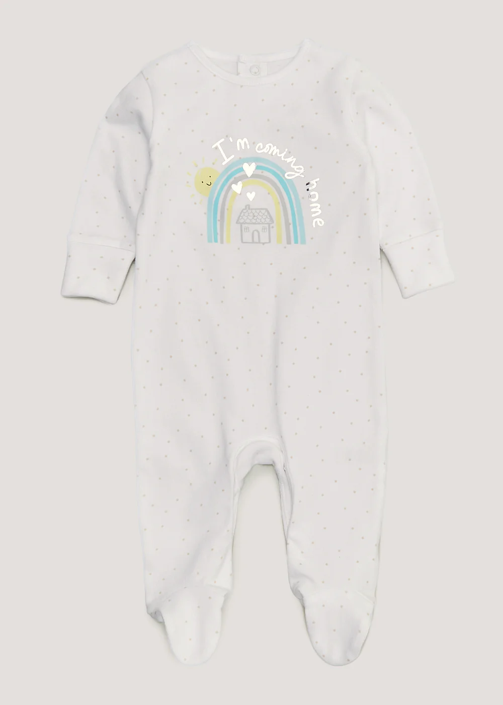Baby White Coming Home Sleepsuit (Tiny Baby-18mths) - Tiny Baby Image 1