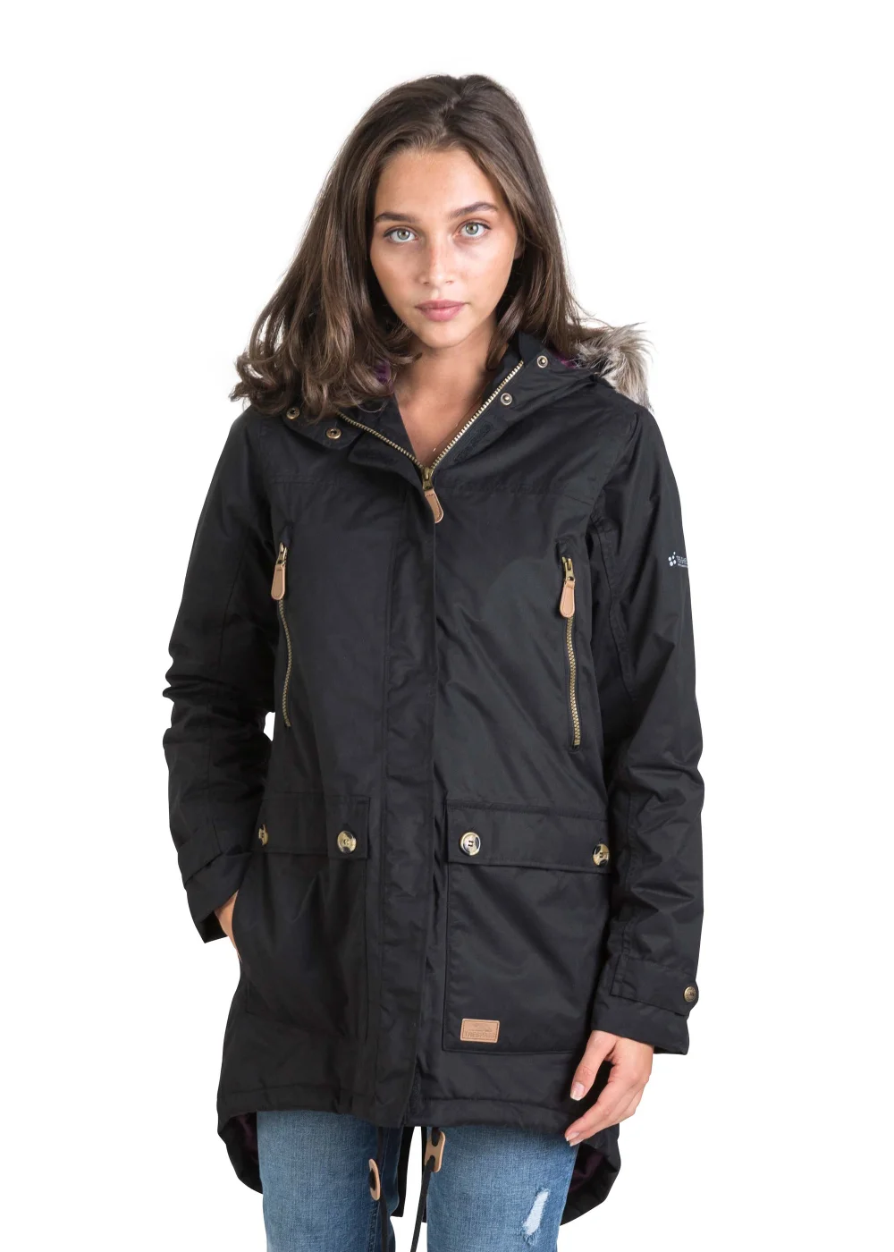 Trespass Clea Black Waterproof Jacket - S Image 1
