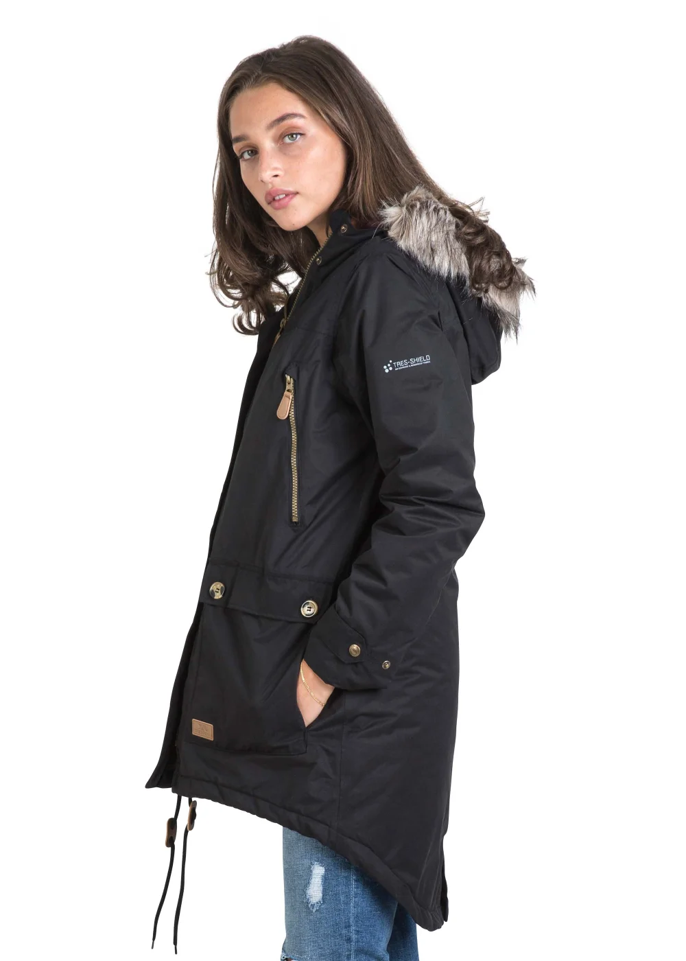 Trespass Clea Black Waterproof Jacket - S Image 4