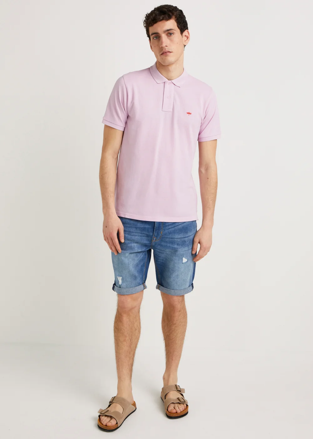 Mid Wash Ripped Denim Shorts - 30 Image 1