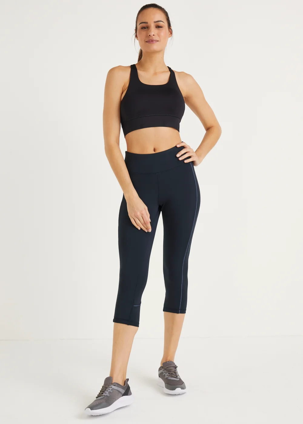 Souluxe Navy Capri Sports Leggings - 8 Image 1