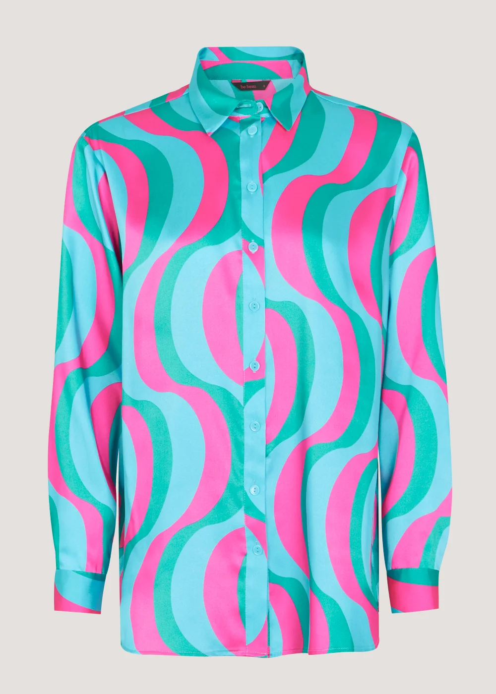 Be Beau Multicoloured Swirl Satin Shirt - 6 Image 3