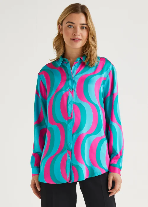 Be Beau Multicoloured Swirl Satin Shirt - 6 Image 1
