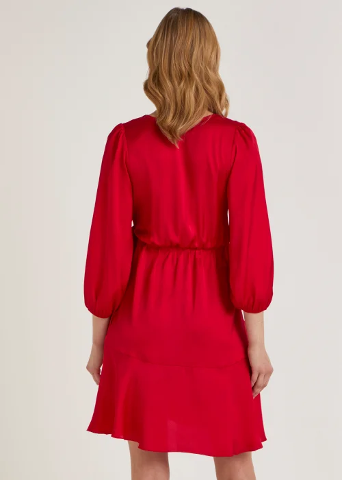 Be Beau Red Frill Satin Mini Dress - 6 Image 3